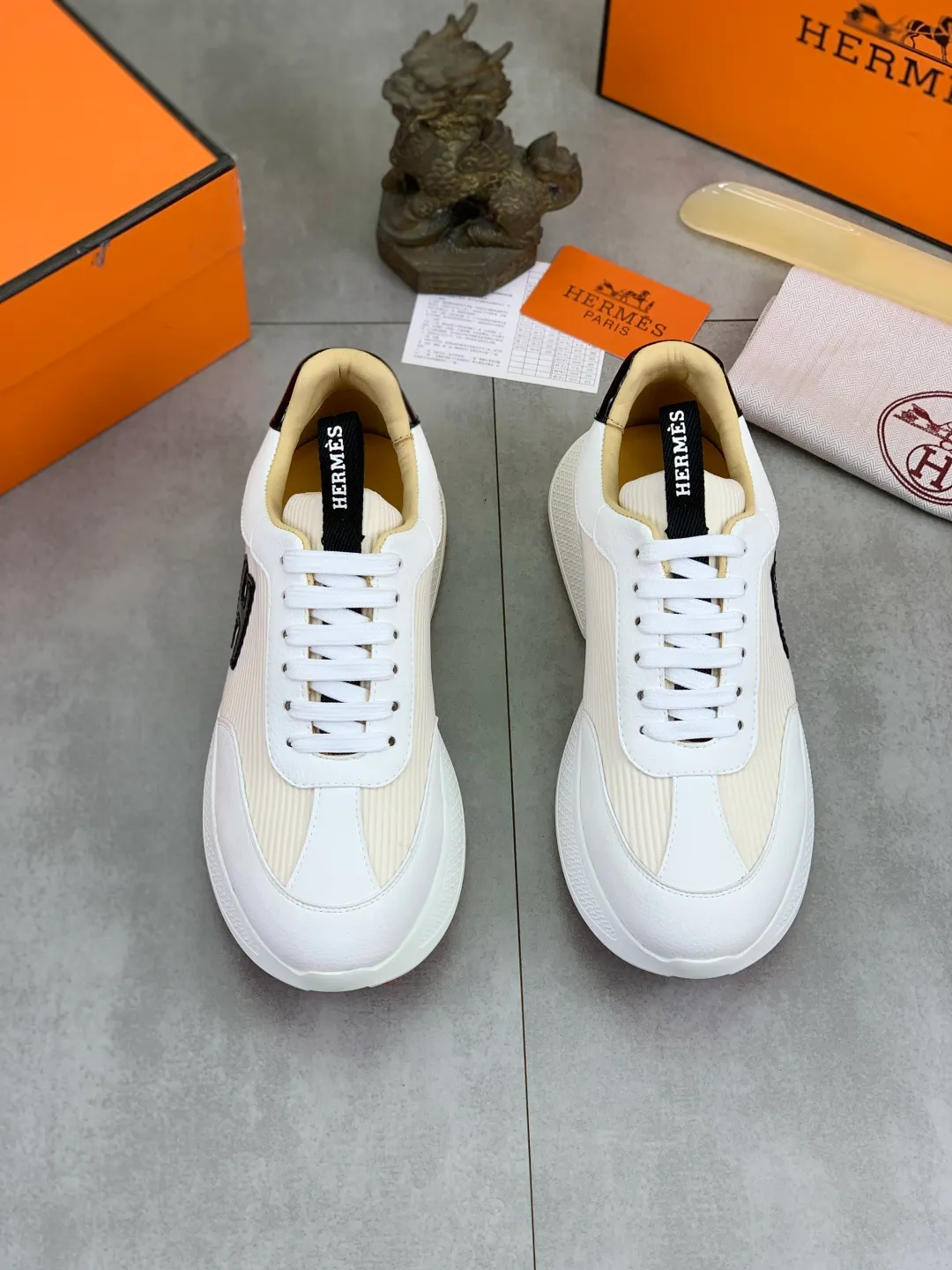Men's men's shoes P460 new style [HERMES] Hermès - High-end quality original order - Upper: 🔝Nappa calfskin, sewn brand 'H' totem - Inner: water-dyed cowhide - Outsole: ultra-light TPU foam; molded outsole - Ultra-high quality control·Fine workmanship: highlighted (high-end·nobility·grade) -Size: 38-44 (45 can be customized)·